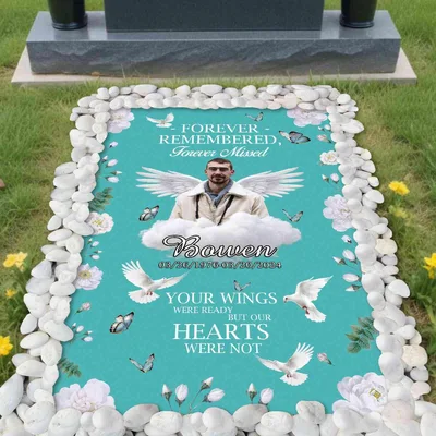 Forever Remembered Angel Memorial Blanket featuring Bowen’s portrait