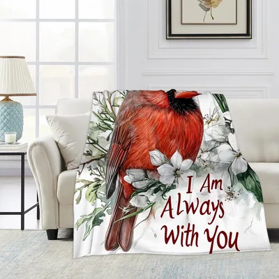 Red Cardinal Blanket: I Am Always With You Design