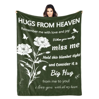 Hugs from Heaven Memorial Blanket: A Comforting Poem for Grief