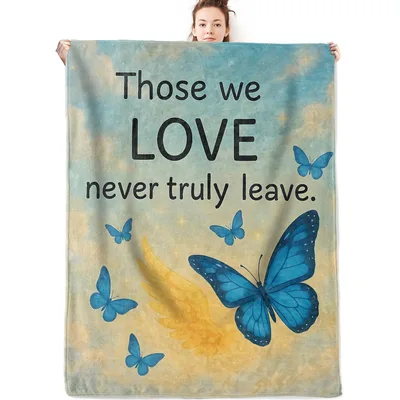 Those We Love Never Blanket: Butterfly Memorial Design