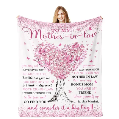 Bonus Mom Blanket: To My Mother-in-Law Heart Tree Design