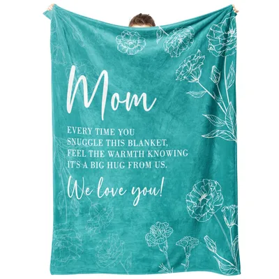 Mom We Love You Blanket: Floral Sentiment Gift for Mother