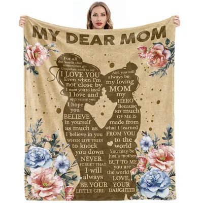 Mom from Daughter Blanket: My Dear Mom Poem Design