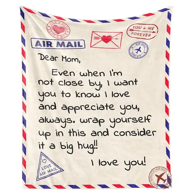Mom Love Letter Blanket: Airmail Design for Distant Children