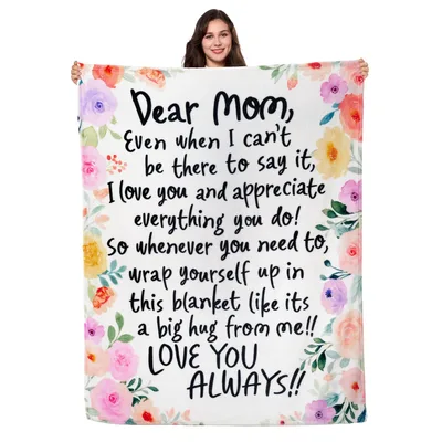 Mom Letter Hug Blanket: A Floral Note of Love for Your Mother