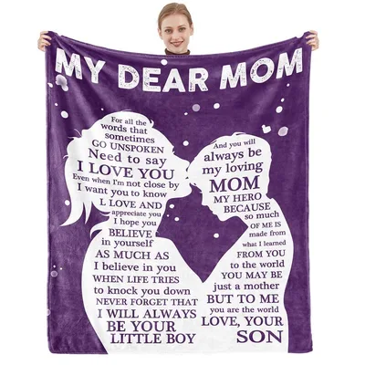 Mom and Son Blanket: My Dear Mom Love Letter Design