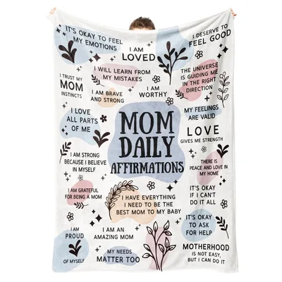 Daily Affirmations Mom Blanket for New Moms and Motherhood