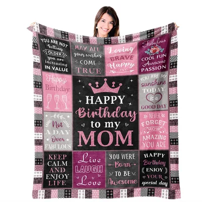 Happy Birthday Mom Blanket: Chalkboard Celebration Design for Her