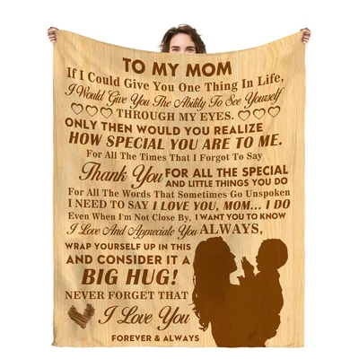 To My Mom Love You Letter Blanket: A Sentimental Wood Print Design