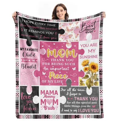 Mom Puzzle Sunflowers Blanket: A Heartfelt Gift for the Best Mom Ever