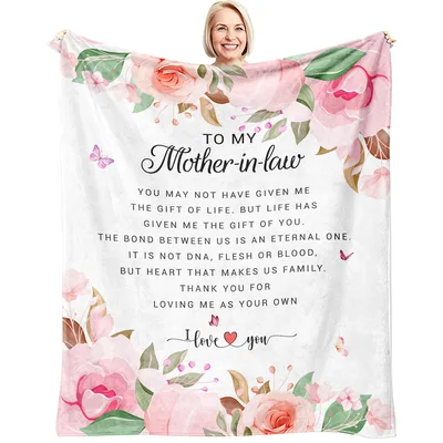 Mother-in-law Gift Blanket Floral Design Celebrating Family Bond