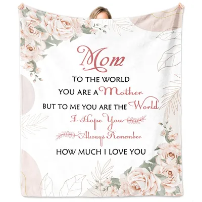 Mom Mother Love Quote Blanket: A Sentimental Floral Design for Her