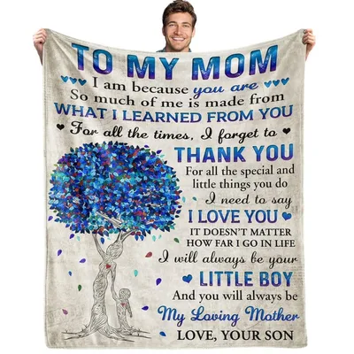 Family Tree Blanket featuring a son's love poem