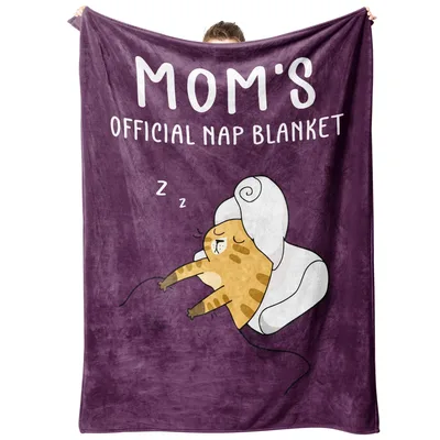 Mom's Sleepy Cat Nap Blanket for Official Rest Time