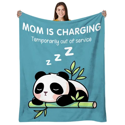 Cute Panda Blanket: Mom Is Charging Design for Resting Moms