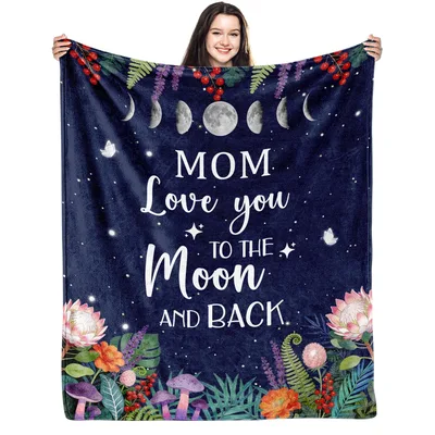 Moon Phases Mom Blanket: Love You to the Moon and Back Design