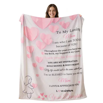 Mom Daughter Heart Message Blanket: A Tribute to Moms