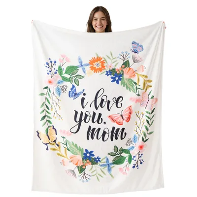 Mom Love Floral Wreath Blanket: A Botanical Tribute to Motherhood