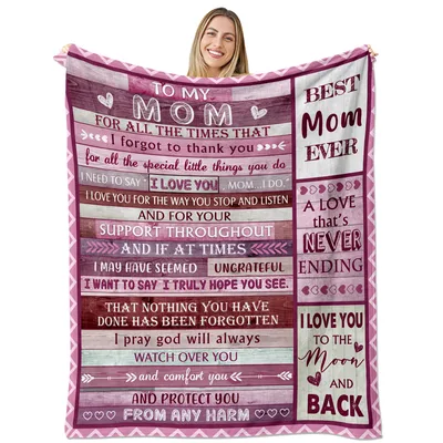 To My Mom Heartfelt Blanket: Best Mom Ever Design
