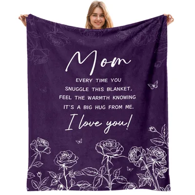 Mom Hug Letter with Roses Blanket: A Daughter's Warm Message