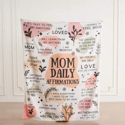 Mom Affirmations Inspirational Words Blanket