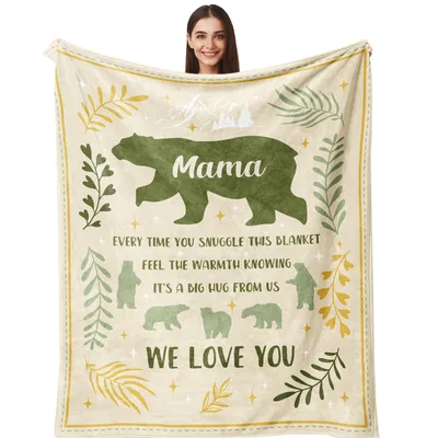 Mama Bear Family Love Blanket: A Warm Hug from the Kids