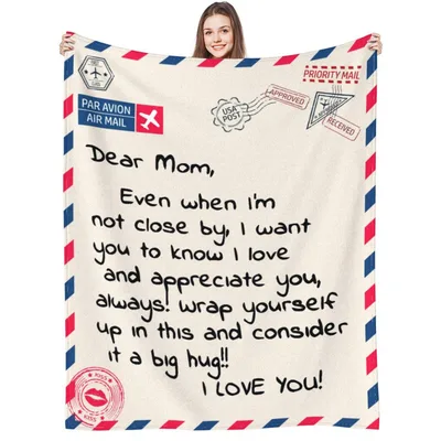 Dear Mom Airmail Letter Blanket: A Personal Note for Distant Children
