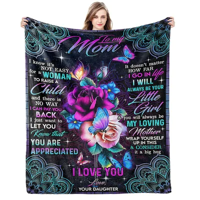 Purple Rose Butterfly Letter Blanket: A Daughter's Tribute to Mom