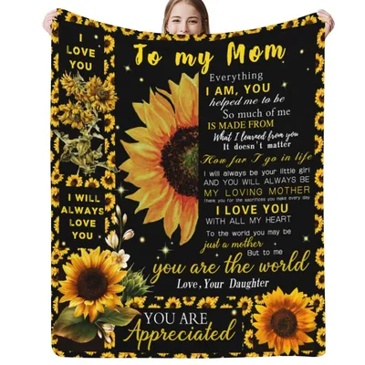 Sunflower Mom Letter Blanket: A Heartfelt Tribute to Mothers