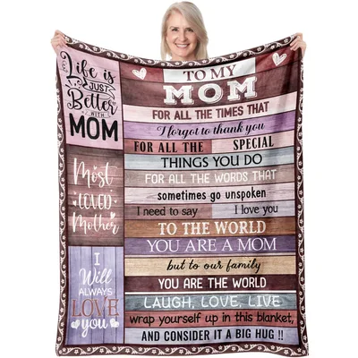 Mom Letter Sentimental Blanket Celebrating Family Love and Gratitude