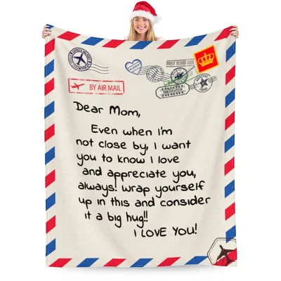 Mom's Airmail Letter Blanket: A Warm Message for Your Mother