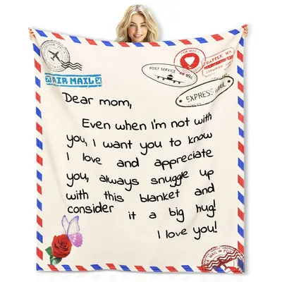Dear Mom Air Mail Blanket: A Love Letter Design