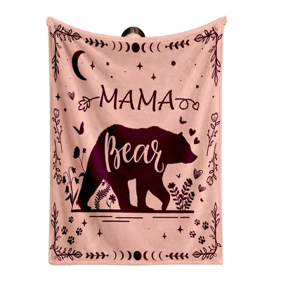 Mama Bear with Moon Blanket: Wild and Tender Design for Moms
