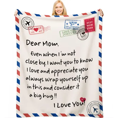 Dear Mom Letter from Home Blanket: A Warm Hug From Afar