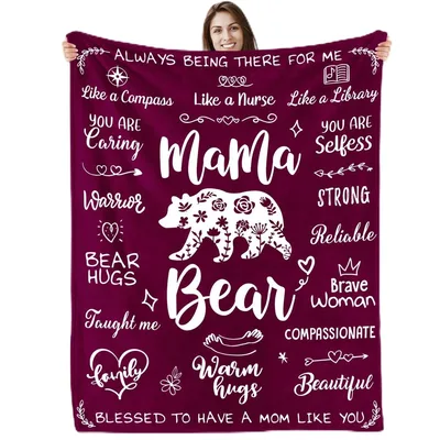 Mama Bear Mom Appreciation Blanket Celebrating Strength and Love