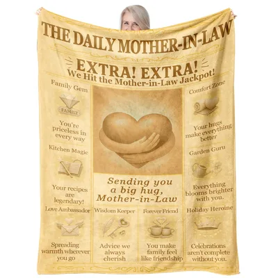 Mother-in-law Newspaper Blanket: Vintage Headline Design