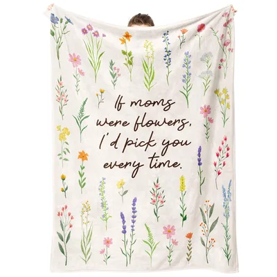 Mom Flowers Sentiment Blanket: Wildflower Design for Her