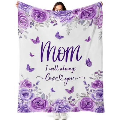 Mom Purple Floral Butterfly Blanket: A Sweet Gift for Her