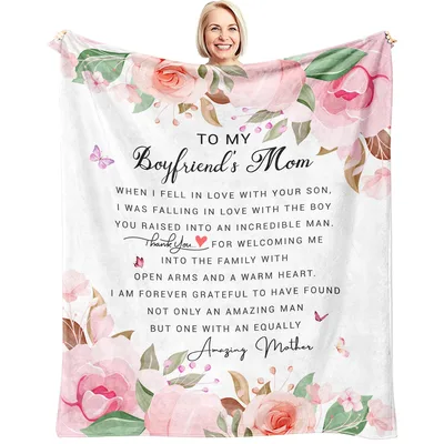 Boyfriend's Mom Letter Blanket: A Floral Tribute to a Welcoming Mother