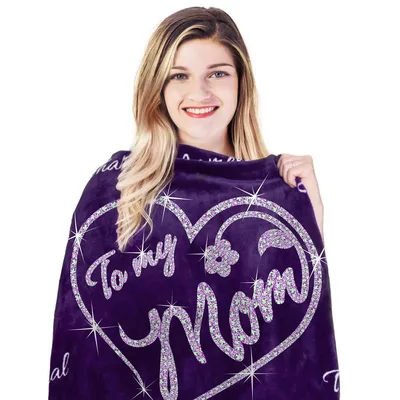 Mom Heart Glitter Blanket