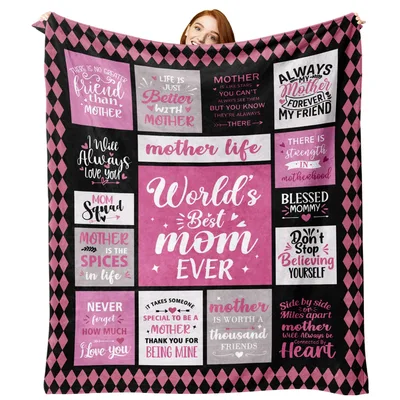 Mom Quotes Sentiment Blanket Celebrating the World's Best Mom Ever