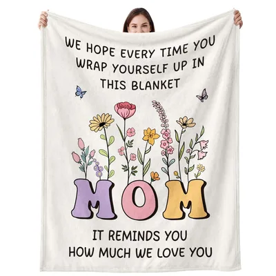 Mom Love Wildflowers Blanket: A Sentimental Gift for Mother's Day