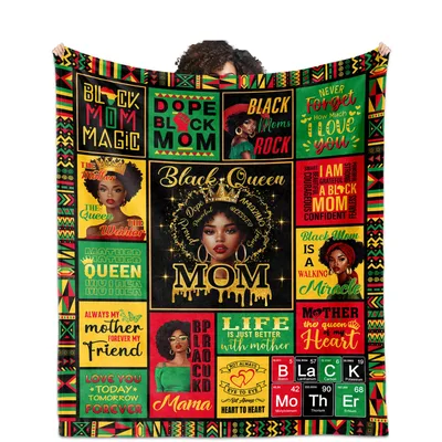 Black Mom Inspirational Blanket Celebrating Queens and Miracles