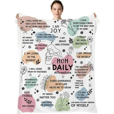 Mom Affirmations with Pastel Blanket Daily Quotes for Motherhood