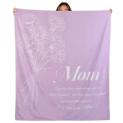 Mom Carnation Flowers Blanket: A Sweet Bouquet for Her
