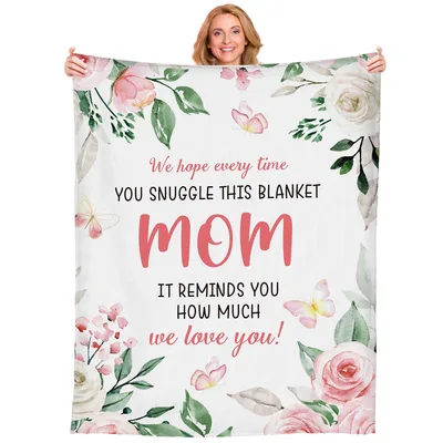 Mom Love Floral Message Blanket - Reminds Mom of Love