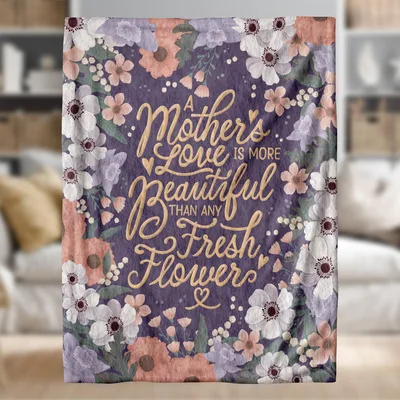 Mom Floral Quote Blanket