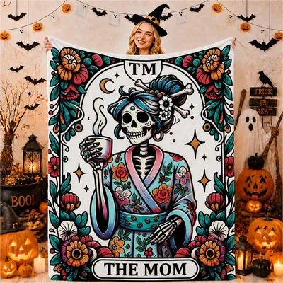 Skeleton Tarot Mom Blanket: The Mom Skeleton Design