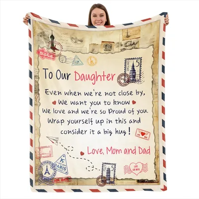 To Our Daughter Blanket: Air Mail Letter Design for Long Distance Love
