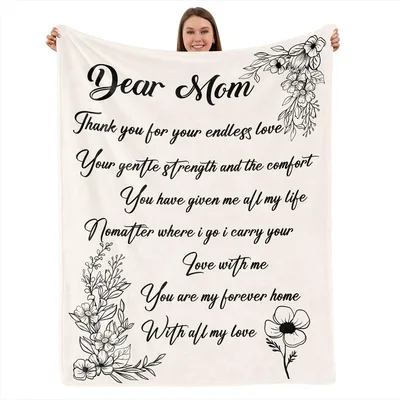 Dear Mom Gratitude Quote Blanket: A Floral Tribute to Forever Home
